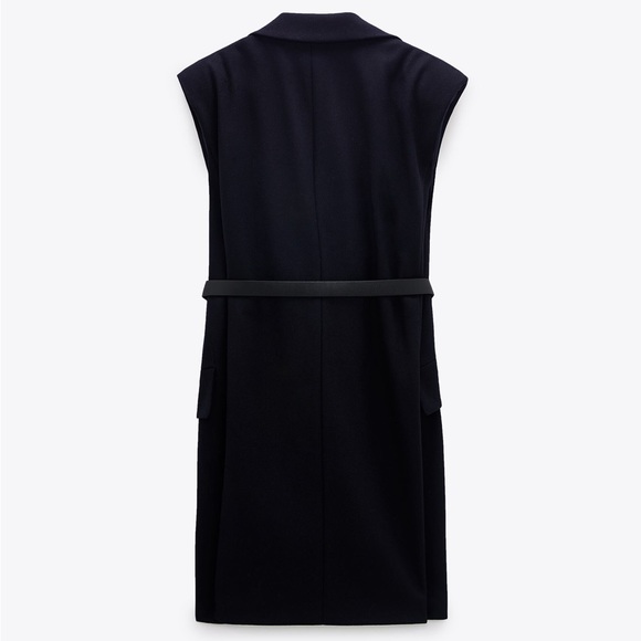 NEW ZARA WOOL BLEND SHOULDER PAD VEST XS - Picture 7 of 12